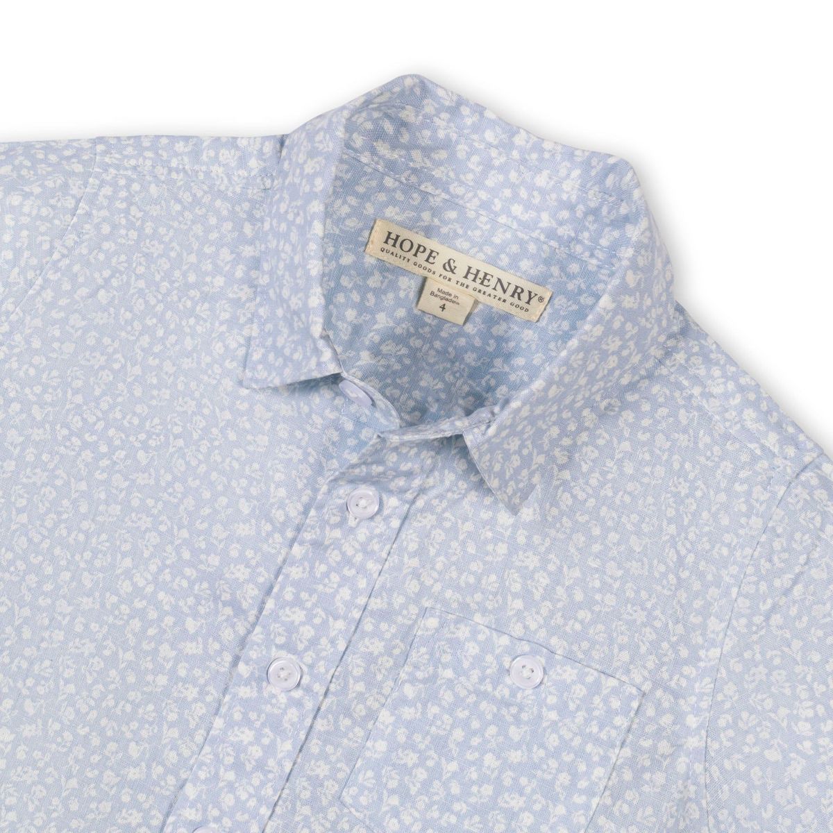 Hope & Henry Boys' Linen Short Sleeve Shirt, Kids - thumbnail 5