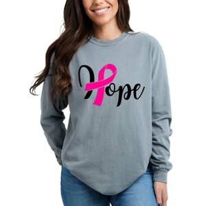 Simply Sage Market Hope Breast Cancer Garment Dyed Long Sleeve - 1 of 4