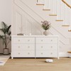 3/6/7 Drawer Dresser Chest, MDF Wood Storage Cabinet, White/Black - 2 of 4