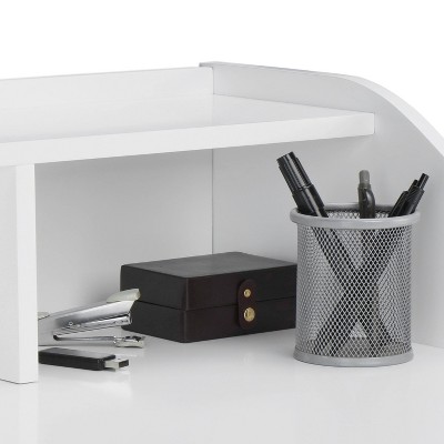 Alton Mid-Century Modern White Writing Desk with Flared Legs