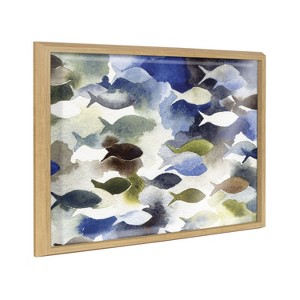 Kate and Laurel Blake Concurrent Framed Printed Glass by Janet Meinke-Lau, 18x24, Natural - 1 of 4