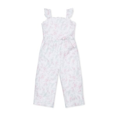 Image of Hope & Henry Girls' Scallop Edge Tie-Waist Jumpsuit, Infant