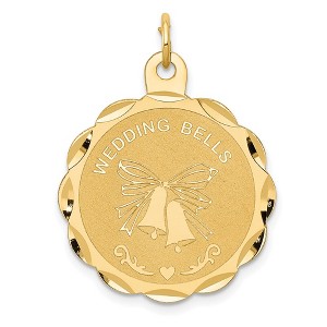 Black Bow Jewelry 14k Yellow Gold Wedding Bells Charm or Pendant, 24mm - 1 of 4