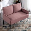 MAYEERTY 46 Inch Modern Loveseat Powder-Coated Metal Frame, Detachable Cushions, Anti-Scratch Legs - 4 of 4