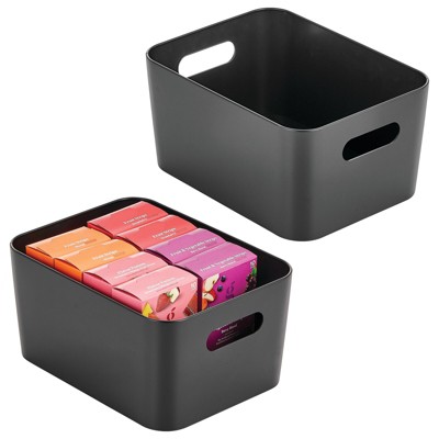 Mdesign Small Plastic Office Storage Container Bin With Handles - 6 Pack :  Target