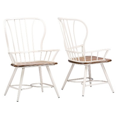 Set of 2 Longford Metal Vintage Industrial Dining Armchairs - Baxton Studio
