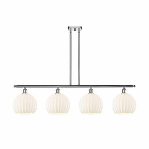 White Venetian - 4 Light Stem Hung Island In Modern Style-12.25 Inches Tall and 48.25 Inches Wide - 1 of 1