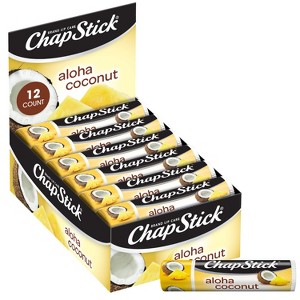 ChapStick Bulk Lip Balm, Aloha Coconut, 12-Pack – Luscious & Tropical Lip Moisturizer, 0.15 Ea - 1 of 2