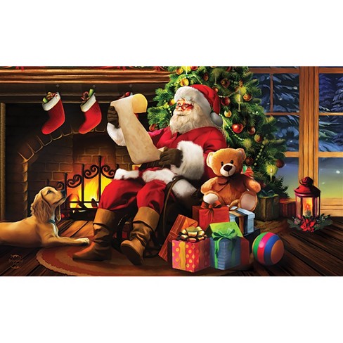 Naughty or Nice Red Holiday Doormat 18x30