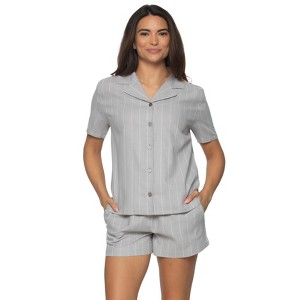 Felina - Mirielle Collar Pajama & Short Set - 100% Cotton Comfort, Lightweight Lounge & Sleepwear - 1 of 2