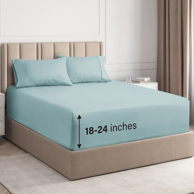 6 Piece Sheet Set - Extra Deep Pocket for 18"-24" Mattresses & Extra Pillowcases - CGK Linens