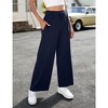 Women's Yoga Pants with Pockets Casual Joggers Loose Lounge Wide Leg High Waisted Drawstring Pants - 3 of 4