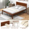 Infans Full Size Wooden Platform Bed Frame with Headboard Mattress Foundation Walnut - 2 of 4
