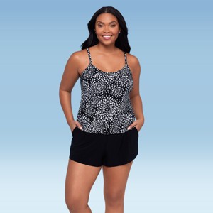 Trimshaper Women's Farrah Swim Romper with Pockets - 1 of 3