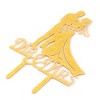 Unique Bargains Acrylic Dessert Store Mr. and Mrs. Shaped Handicraft DIY Cupcake Decor Gold - 3 of 4