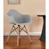 HomeRoots Gray And Natural Heavy Duty Plastic And Solid Wood Dining Arm Chair - 2 of 4