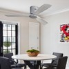 52 Inch Low Profile Ceiling Fan DC 3 Solid Wood Fan Blade Noiseless Reversible Motor Remote Control Without Light - 3 of 4