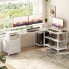 Besiost 66"-73" Reversible L-Shaped Desk with Charging Station, Home Office Computer Desk with LED Lights & Drawers - 3 of 4