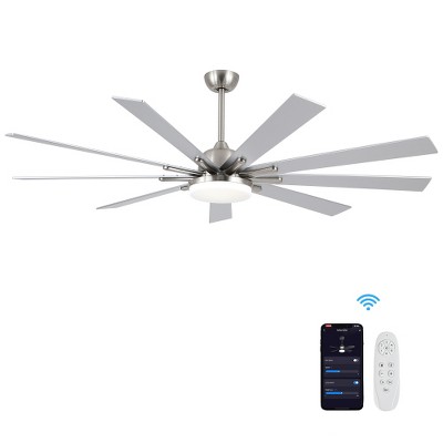 BestParts 72" Smart LED Ceiling Fan - Brushed Nickel, Alexa/Google Compatible, Reverse Modes