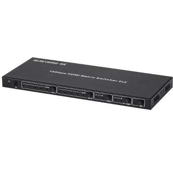 Monoprice Blackbird 4K HDMI Matrix, 4x2, HDR, 18G, 4K@60Hz, YCbCr 4:4:4, EDID, Coaxial Audio, Powered Switch, Control Remote