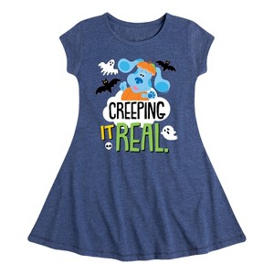 Girls' - Blue's Clues & You! - Creeping It Real Fit & Flair Cap Sleeve Dress - 1 of 3
