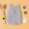 MyKids-USA Baby Girl 1pcs 3D Bunny Embroidered Graphic Strap Knitted Onesies Bodysuit - 3 of 4
