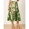 INSPIRE CHIC Women's Floral Elastic Waist Tiered Ruffle Boho Midi Skirts - 3 of 4