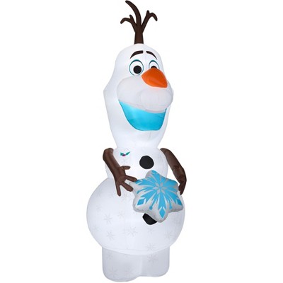 Gemmy Christmas Airblown Inflatable Olaf w/Snowflake Giant Disney, 11 ft Tall, white
