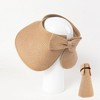 Anna-Kaci Women's Wide Brim Visor Hat with Bow Detail Adjustable Velcro Closure for Beach or Outdoor Protection - 4 of 4