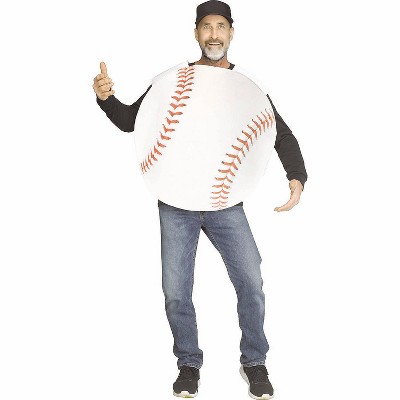 Fun World Adult Realistic Print Baseball Costume - Size One Size Fits Most - White