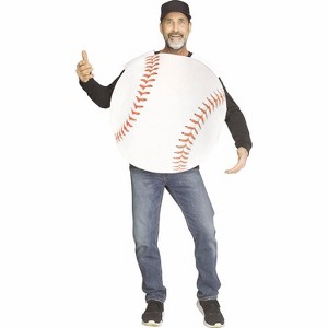 Fun World Adult Realistic Print Baseball Costume - Size One Size Fits Most - White - 1 of 2