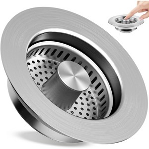 Kitchen Sink Drain Strainer 3 in 1, 304 SS Pop Up Sink Stopper, Anti-Clogging Sink Drain Strainer for US Standard Kitchen Drain - 1 of 4