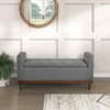 TiramisuBest 62" Modern Tufted Button Storage Bench with Rolled Arms – Upholstered Ottoman for Bedroom, Living Room, Foyer (Grey) - 3 of 4
