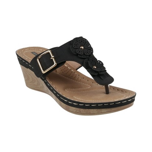 Gc Shoes Narbone Flower Comfort Slide Wedge Sandals : Target