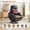 Bestier 34.6'' Electric Power Lift Asist Recliner Chair with Massage and Heat, Fax Leather Reclining Chair with Side Pockets & Cup Holders - 3 of 4