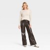 Women's Everyday High-Rise Wide Leg Faux Leather Pants - Universal Thread™ - 3 of 3