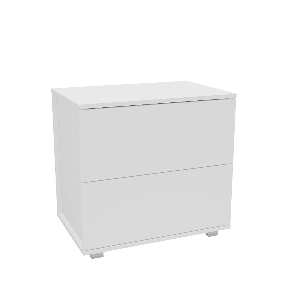 Madison 2 Drawer Nightstand White - Polifurniture: Modern Style, Melamine Surface, Particle Board Frame -  82434710