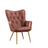 Bestier Red Brown Leather Arm Chair with Soft Filling Accent Chair with Wing Back - 2 of 4