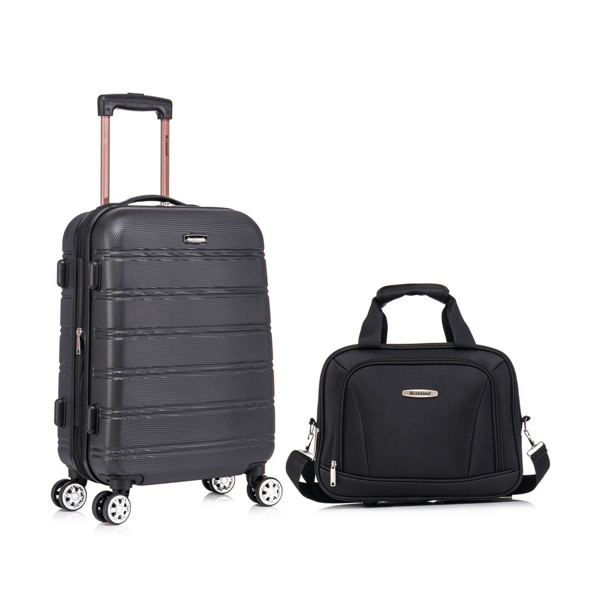 Rockland Melbourne Hardside Expandable Spinner Wheel Luggage Carry On Suitcase