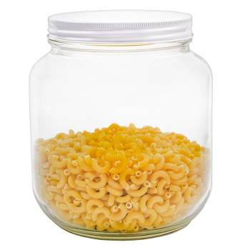 Cornucopia Brands 64oz Clear Wide-Mouth Glass Jar w/ Metal Lid; 2 Quart Food Storage Jar