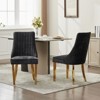SKRAN Dining Chairs Channel Kitchen Dinner Chair Comfy Upholstered Accent Chair for Dining Room with Curved Solid Wood Legs,Set of 2 - 2 of 4