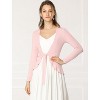 INSPIRE CHIC Women's Tie Front Long Sleeve Crop Ruffle Knit Cardigan Sweaters - 2 of 4