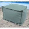 20" x 20" x 15" Outdoor Bean Filled Pouf/Ottoman In Sunbrella Cast Mist - Jordan Manufacturing: Weather-Resistant Footstool - 2 of 4