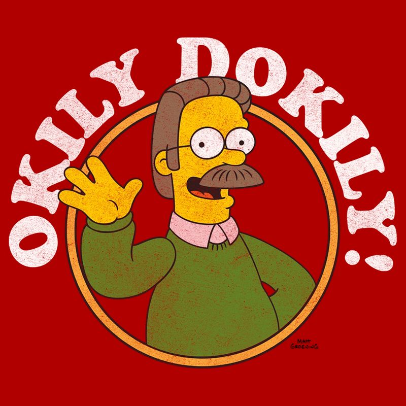 Men's The Simpsons Ned Flanders Okily Dokily T-Shirt, 2 of 6