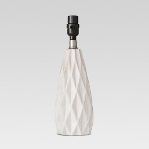 Faceted Ceramic Small Lamp Base White Lamp Only - Threshold