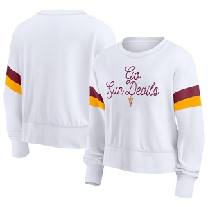 NCAA Arizona State Sun Devils Women's White Terry Crew Neck Sweatshirt - 1 of 3