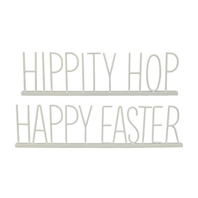 Transpac Metal Easter Sign Set of 2 Home Decorations Easter