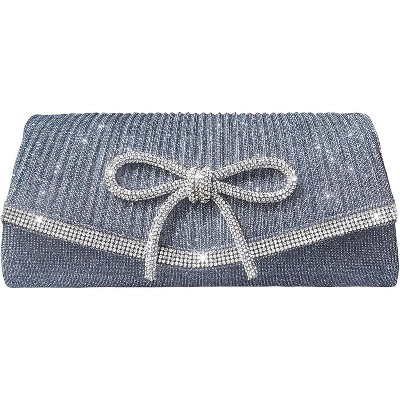 Bow Evening Bag Sparkly Clutch Purses for Women Wedding Glitter Rhinestone Party Prom Purse
