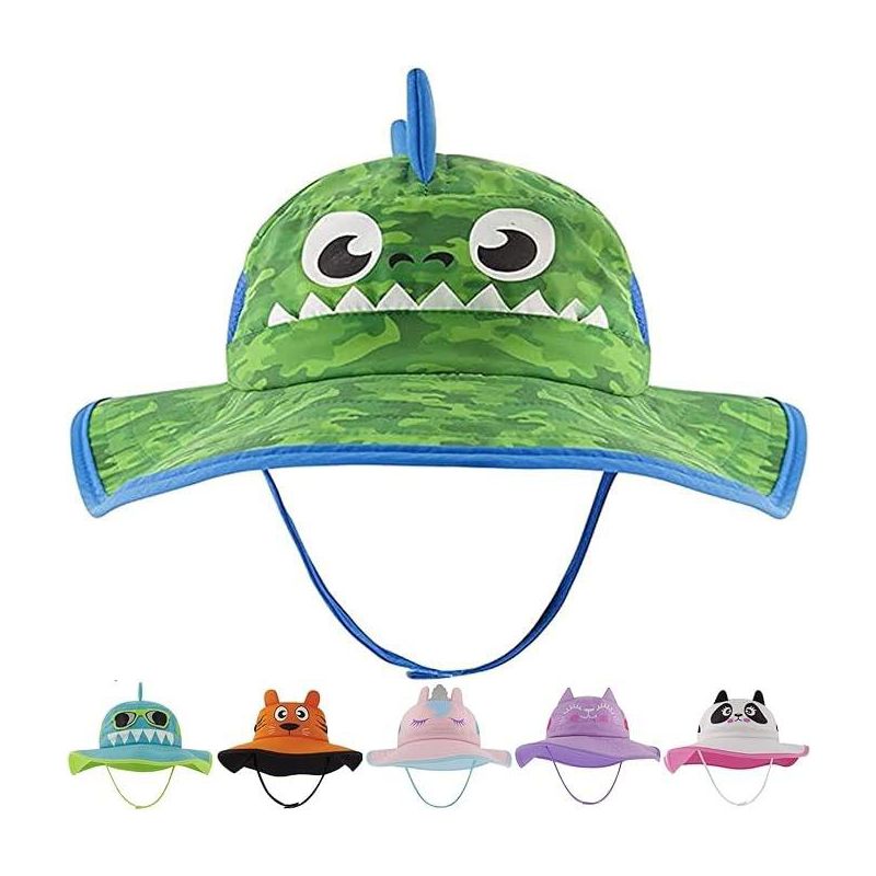 Addie & Tate Kid's Sun Hat for Boys and Girls with UV Protection, Toddlers and kids Ages 2-7 Years (Camo Dino), 3 of 4