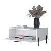 Vynxaria Coffee Table White Melamine, Flip-Down Door (Hidden Storage), Scratch-Resistant/Easy to Clean, 15.6"H×33.1"W×22.4"D - 2 of 4